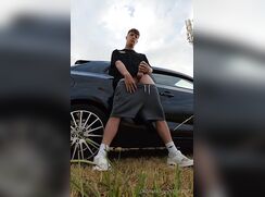 Outdoor jerking twink