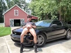 AHV-HD - Farm boy fucks his toy on the hood of the car
