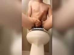 Big dick self suck in bathroom