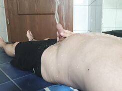Piss and thick cumshot on the floor!