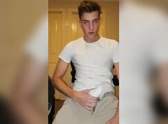 AHV - Hung twink jerking uncut cock and cum.