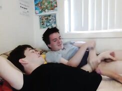 Uncut Chubby Teens Make Out & BJ On Webcam