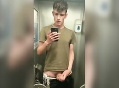 Train ride gets him horny to jerk off