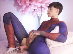 dwayne_xx embodies Spiderman and looks very sexy