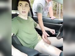 Jerking love in the car short gay porn
