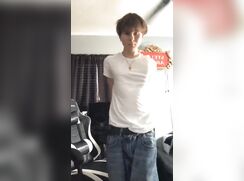 Dumb Twink Kyle Woods stripping and jerking off compilation