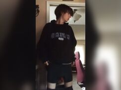 cute twink showing his big cock