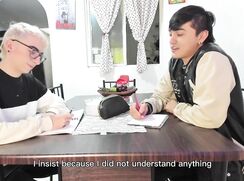 Young University Students Grab Him and Give Him a Good Lesson on the Table