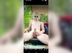 19 Year old slut loves to play with himself outside