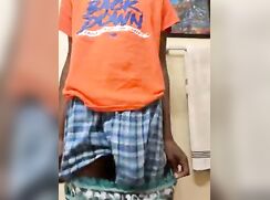 Young black boy whit huge cock show ass