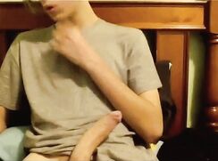 Vintage Blond Slender Frat Guy wanks off Hung Uncut cock - AI Enhanced
