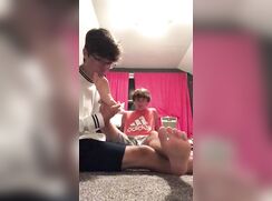 I lick my brother's feet