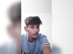 guy with a big uncut dick jerking off
