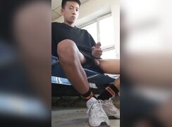 Taking a break from to stroke my cock