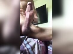 Jerking his Big dick to a big load