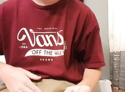 Vans college boy strips down and jerks off