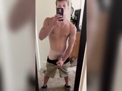 cute fit blonde hot cumming jerks off