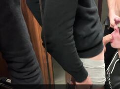 Hot Gay Threesome - almost caught