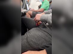 Guy gets hard on flight