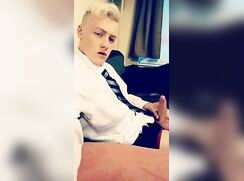 Old School Uniform Jerk & Cum Blond Uncut Twink