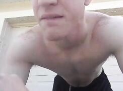 Hung Twunk Jerks Off Outside His House