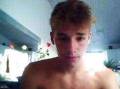 Uncut Blond Twink Plays On Webcam