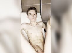 Naked Twink Jerks off his Dick on Camera