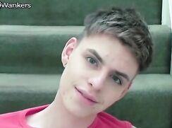 Horny twink in undies takes time to squirt out his cum