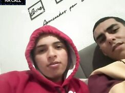 2 Brazilian guys jerking off together for a "girl"