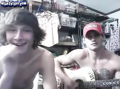 Straight Jock & Twink Brothers Show Asses & Jerk Shaved Cocks