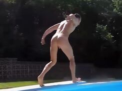 Man Skinny dipping in front of his father.
