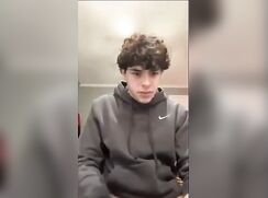 Horny college boy at home jerks off and cleans up afterwards