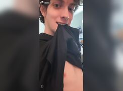 Handsome guy shows dick