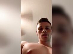 College boy chatting with gf back home