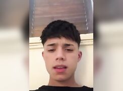 Horny college boy taking a break to jerk off