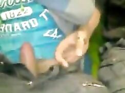 twink sucked off by older guys on train