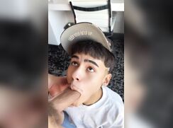 Cute bottom Latino sucks and fucks