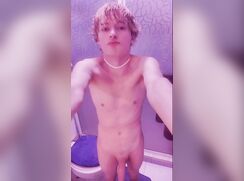 cute teen gooner touches himself