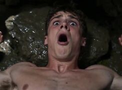 A guy in blue shorts stumbled into the wrong cave (ai)