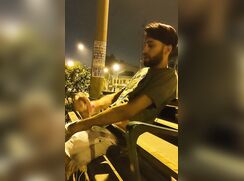 Jerking off on the street at nightt