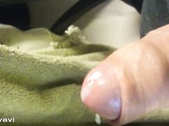closeup of uncut cum
