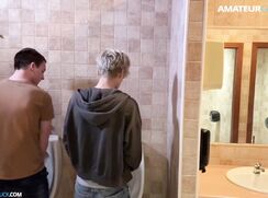 Two Horny Twinks Did in a Public Park Bathroom... Caught on Camera!
