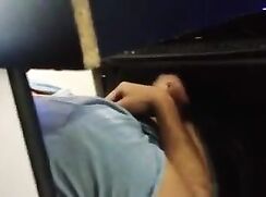 Boy caught wanking and cumming in cyber cafe