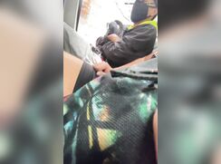 Touching stranger's bulge on the bus