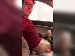 Boy cumming on his face during car wash