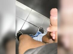 Public toilet understall action