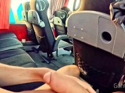 Jerking on the bus, caught by woman
