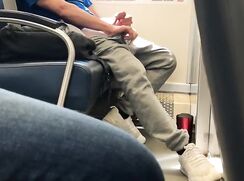 Jerking off together on the train