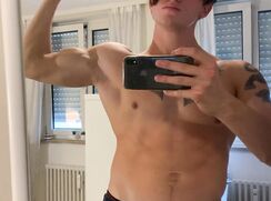 Cute muscular guy solo
