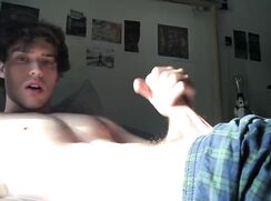 Beautiful boy jerking his cock
